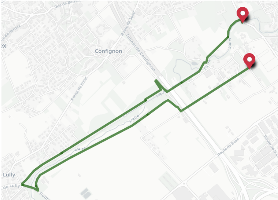 Carte du parcours du Skatepark des Cherpines à La Villa